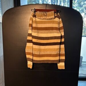 Old Navy Brown and Cream Turtleneck Sweater